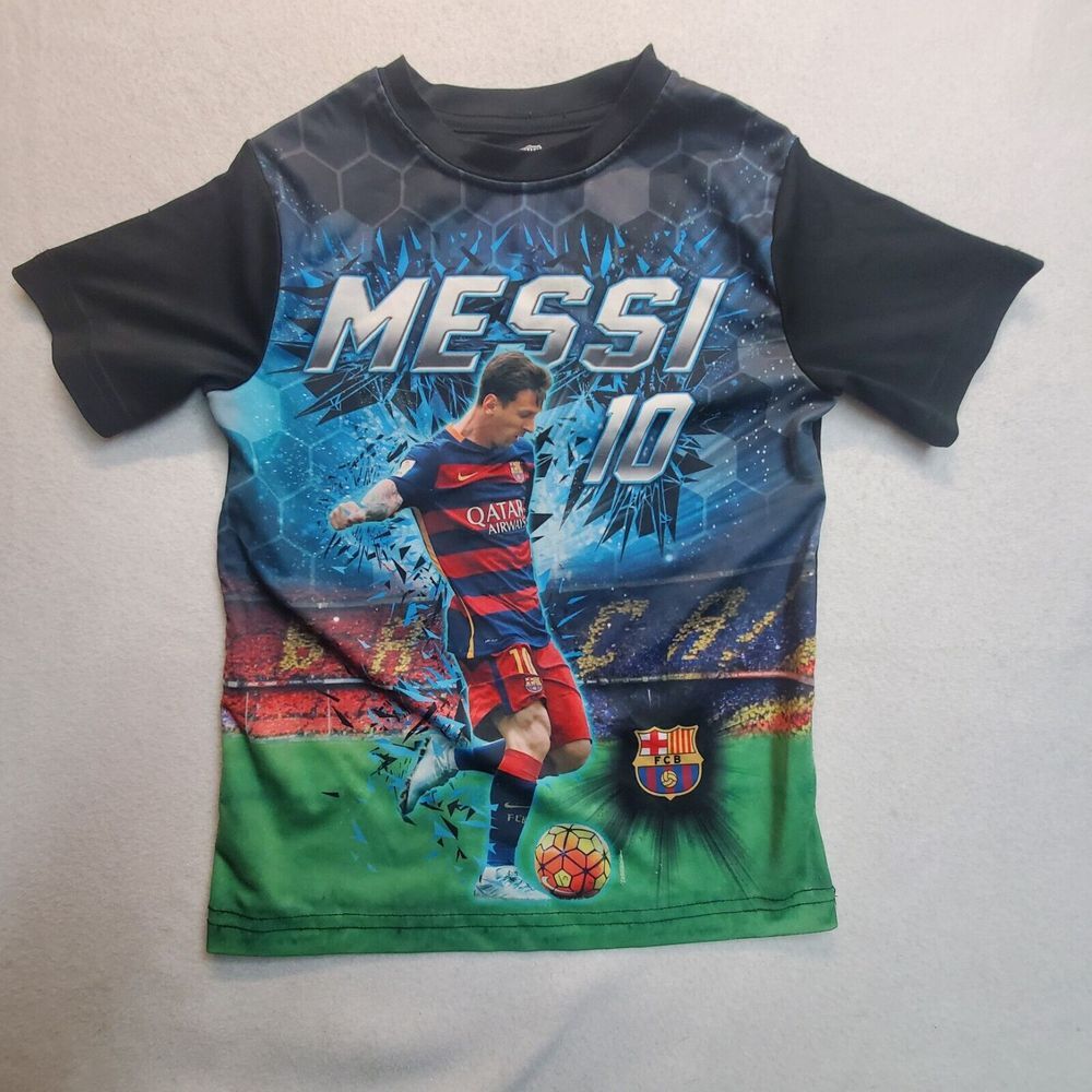 a.n.a Black Blue Green Messi #10 Graphic Soccer Jersey